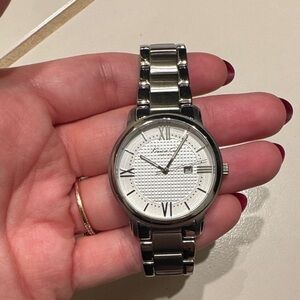Kenneth Cole Stainless Steel Silver and White Watch